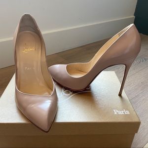 Christian Louboutin // Jazz Calf Corneille 100 Pumps in Nude